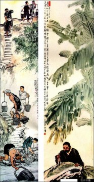 徐北紅農民の古い中国のインク Oil Paintings